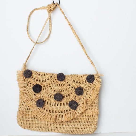 Sezane Bags Sezane Raffia Straw Woven Handbag Boho Summer Beach Bag